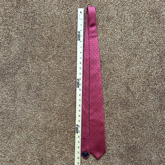 Norton Ditto Men's Neck Tie Silk Pink Fuchsia Abstract Spotted Hand Made - Picture 4 of 5